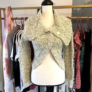 Free People knit open front cropped sweater size small